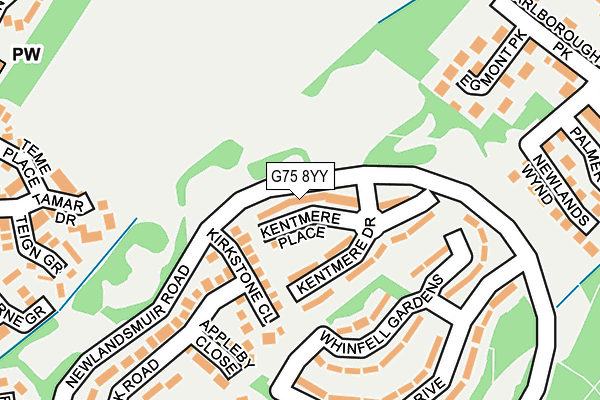 G75 8YY map - OS OpenMap – Local (Ordnance Survey)