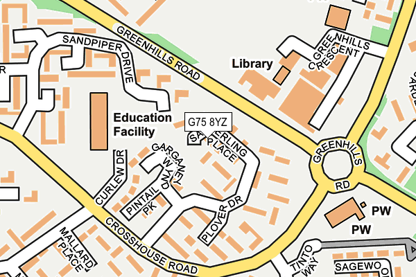 G75 8YZ map - OS OpenMap – Local (Ordnance Survey)