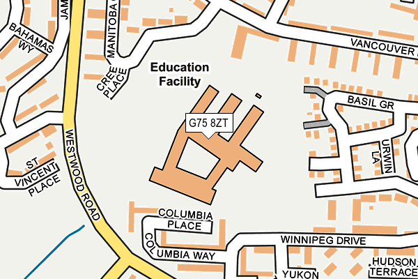 G75 8ZT map - OS OpenMap – Local (Ordnance Survey)