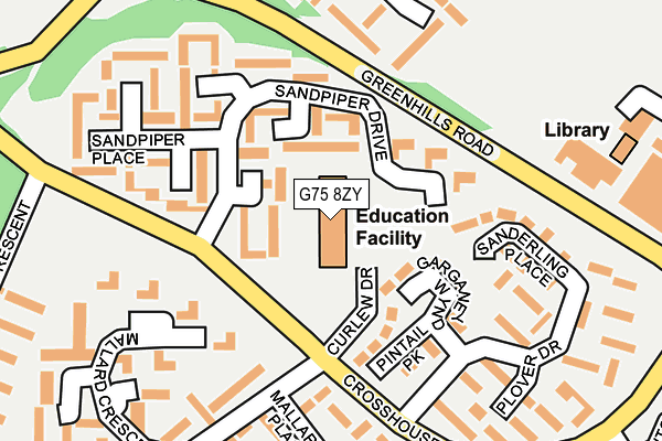 G75 8ZY map - OS OpenMap – Local (Ordnance Survey)