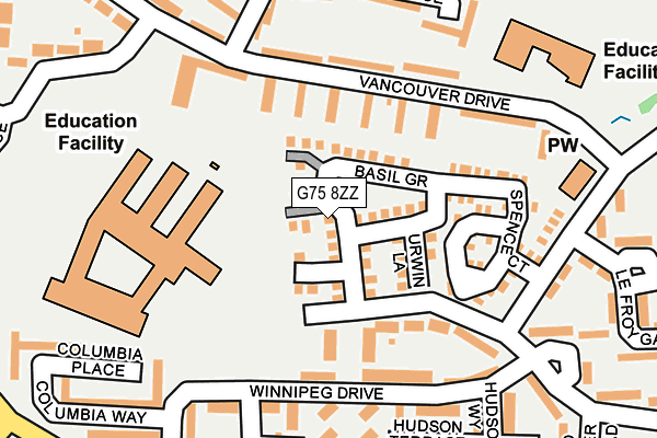 G75 8ZZ map - OS OpenMap – Local (Ordnance Survey)
