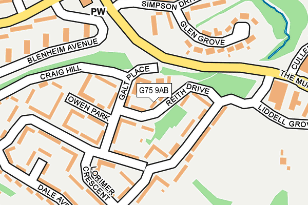 G75 9AB map - OS OpenMap – Local (Ordnance Survey)