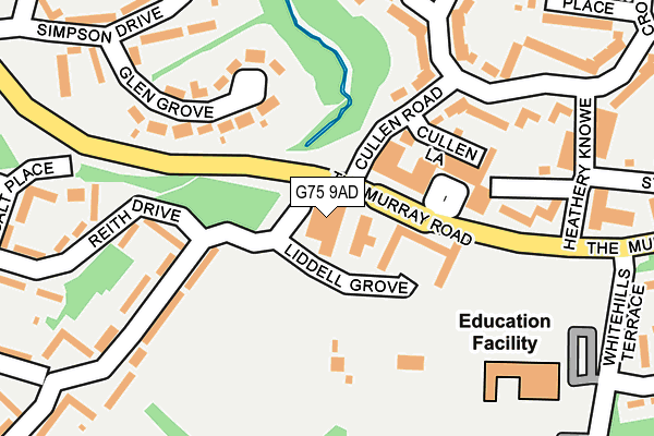 G75 9AD map - OS OpenMap – Local (Ordnance Survey)