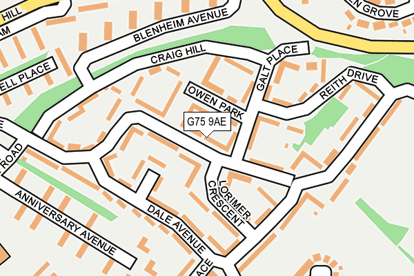 G75 9AE map - OS OpenMap – Local (Ordnance Survey)