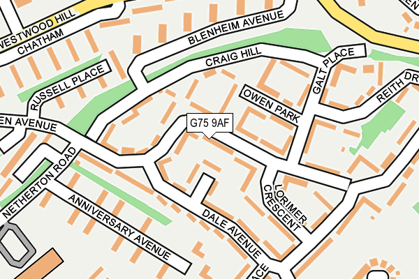 G75 9AF map - OS OpenMap – Local (Ordnance Survey)