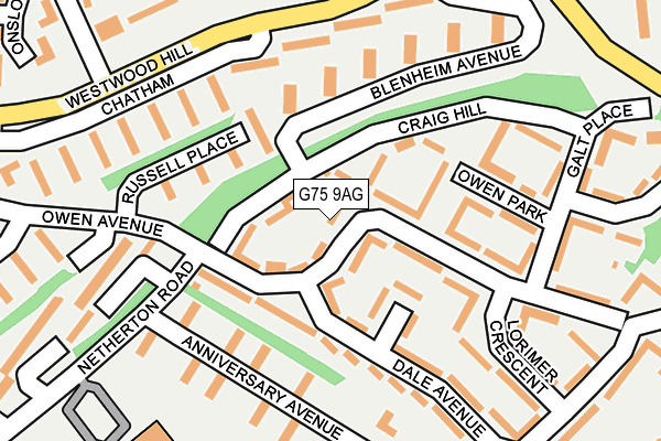 G75 9AG map - OS OpenMap – Local (Ordnance Survey)