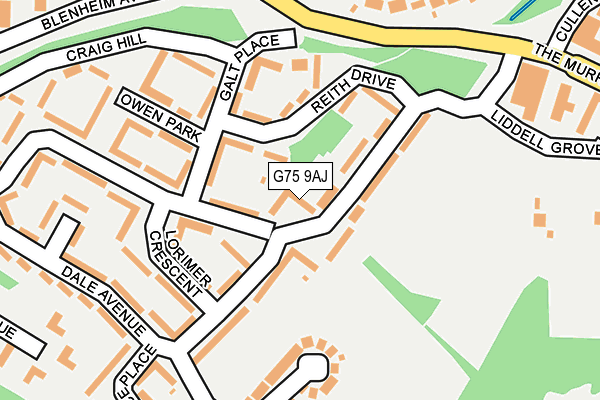 G75 9AJ map - OS OpenMap – Local (Ordnance Survey)