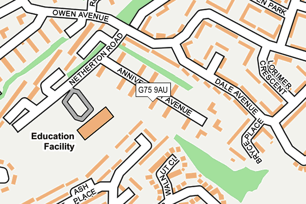 G75 9AU map - OS OpenMap – Local (Ordnance Survey)