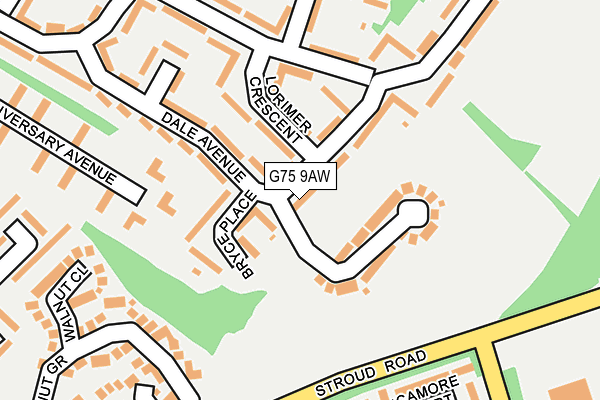 G75 9AW map - OS OpenMap – Local (Ordnance Survey)