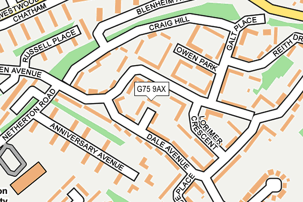 G75 9AX map - OS OpenMap – Local (Ordnance Survey)