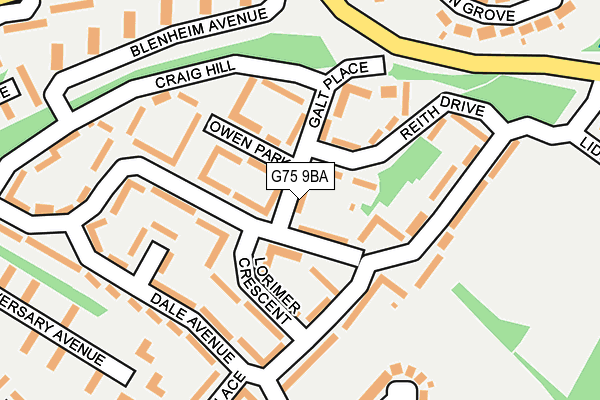 G75 9BA map - OS OpenMap – Local (Ordnance Survey)