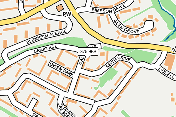 G75 9BB map - OS OpenMap – Local (Ordnance Survey)