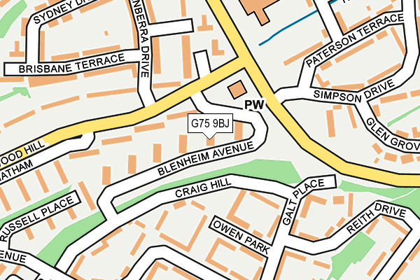 G75 9BJ map - OS OpenMap – Local (Ordnance Survey)