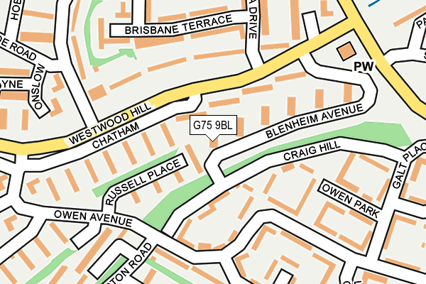 G75 9BL map - OS OpenMap – Local (Ordnance Survey)