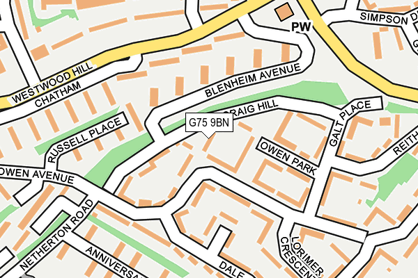 G75 9BN map - OS OpenMap – Local (Ordnance Survey)