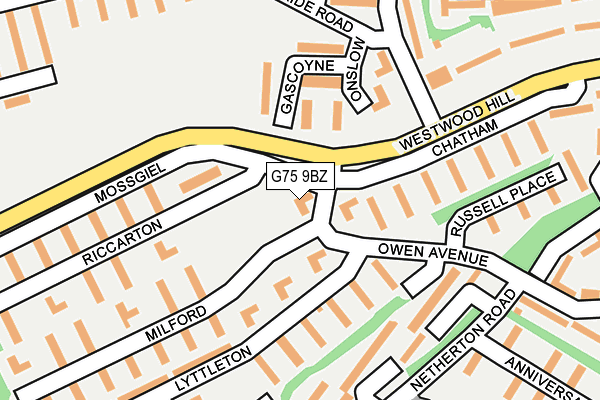 G75 9BZ map - OS OpenMap – Local (Ordnance Survey)