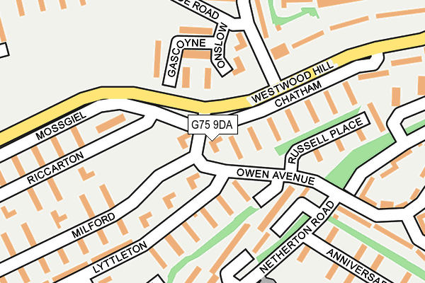 G75 9DA map - OS OpenMap – Local (Ordnance Survey)