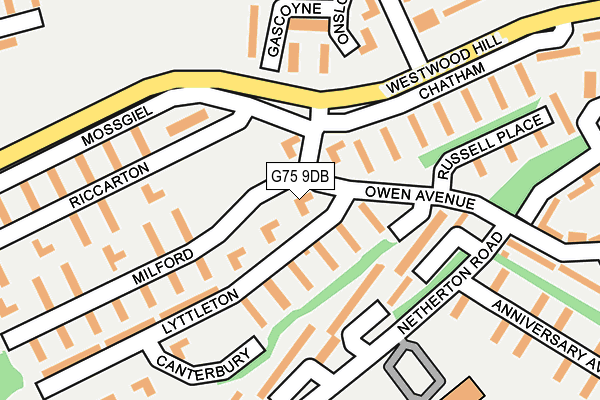 G75 9DB map - OS OpenMap – Local (Ordnance Survey)