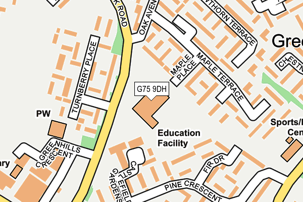 G75 9DH map - OS OpenMap – Local (Ordnance Survey)