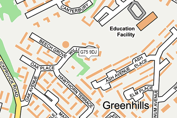 G75 9DJ map - OS OpenMap – Local (Ordnance Survey)