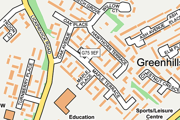 G75 9EF map - OS OpenMap – Local (Ordnance Survey)