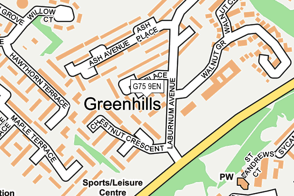 G75 9EN map - OS OpenMap – Local (Ordnance Survey)