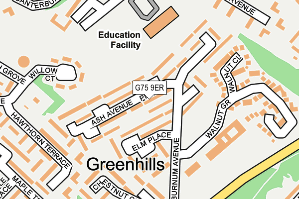 G75 9ER map - OS OpenMap – Local (Ordnance Survey)