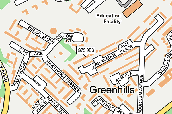 G75 9ES map - OS OpenMap – Local (Ordnance Survey)