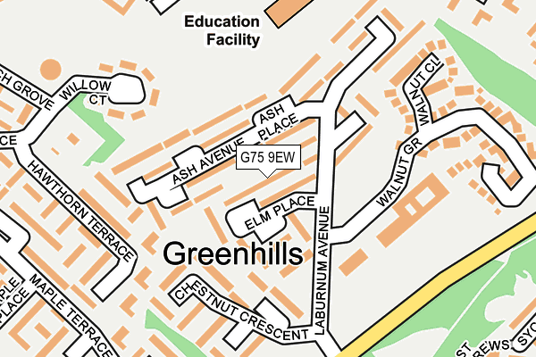 G75 9EW map - OS OpenMap – Local (Ordnance Survey)