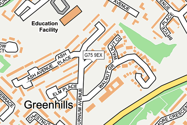 G75 9EX map - OS OpenMap – Local (Ordnance Survey)