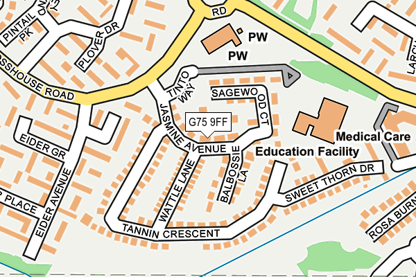 G75 9FF map - OS OpenMap – Local (Ordnance Survey)