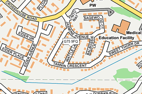 G75 9FQ map - OS OpenMap – Local (Ordnance Survey)