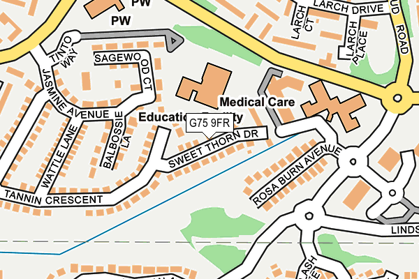 G75 9FR map - OS OpenMap – Local (Ordnance Survey)