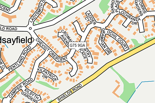 G75 9GA map - OS OpenMap – Local (Ordnance Survey)