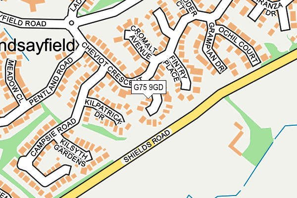 G75 9GD map - OS OpenMap – Local (Ordnance Survey)