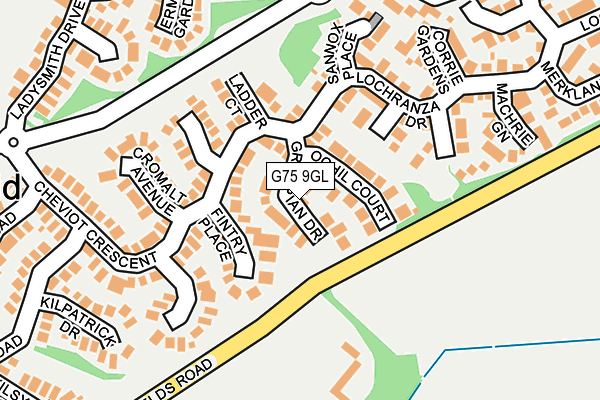 G75 9GL map - OS OpenMap – Local (Ordnance Survey)