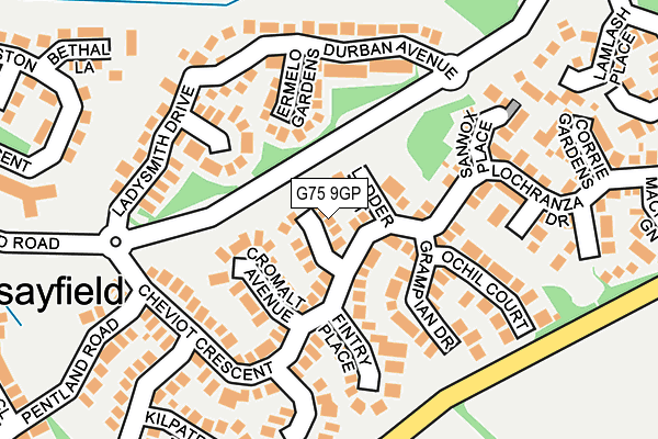G75 9GP map - OS OpenMap – Local (Ordnance Survey)