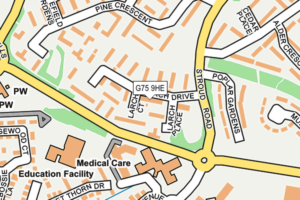 G75 9HE map - OS OpenMap – Local (Ordnance Survey)