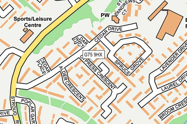 G75 9HX map - OS OpenMap – Local (Ordnance Survey)