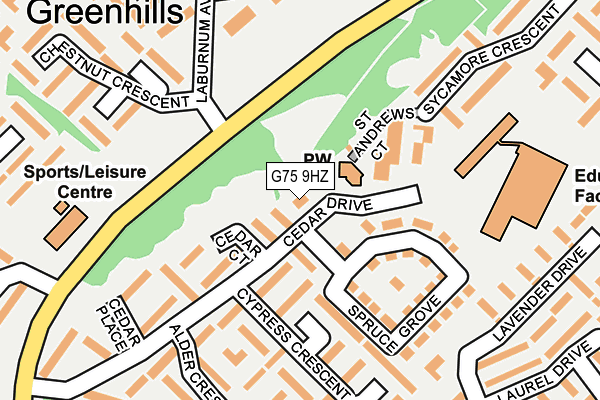 G75 9HZ map - OS OpenMap – Local (Ordnance Survey)