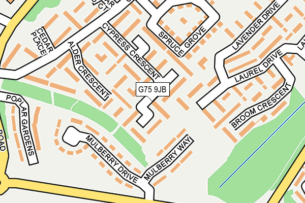 G75 9JB map - OS OpenMap – Local (Ordnance Survey)