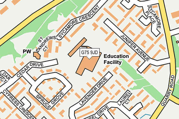 G75 9JD map - OS OpenMap – Local (Ordnance Survey)