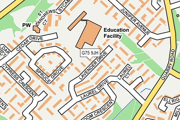 G75 9JH map - OS OpenMap – Local (Ordnance Survey)