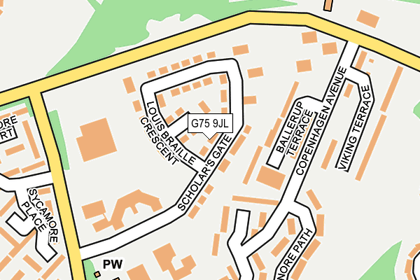 G75 9JL map - OS OpenMap – Local (Ordnance Survey)