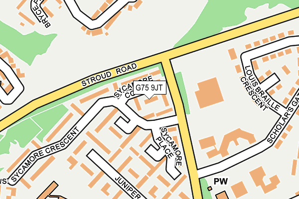 G75 9JT map - OS OpenMap – Local (Ordnance Survey)