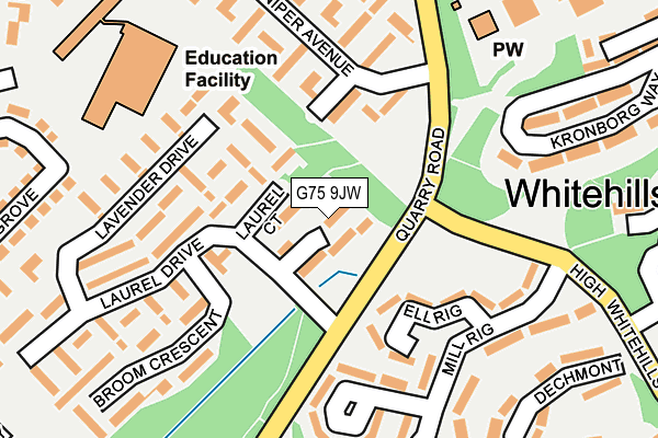 G75 9JW map - OS OpenMap – Local (Ordnance Survey)