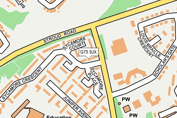 G75 9JX map - OS OpenMap – Local (Ordnance Survey)