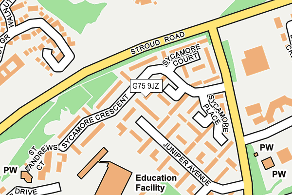 G75 9JZ map - OS OpenMap – Local (Ordnance Survey)