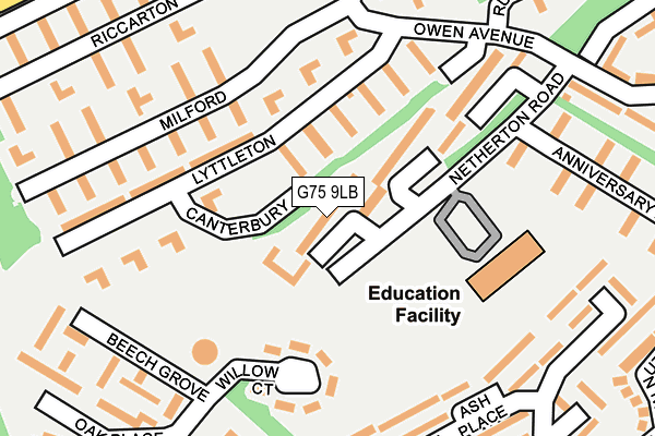 G75 9LB map - OS OpenMap – Local (Ordnance Survey)