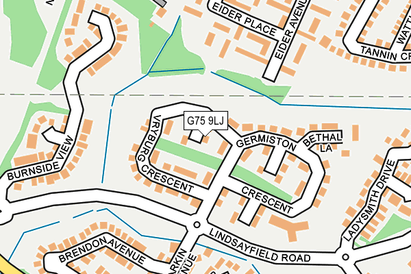 G75 9LJ map - OS OpenMap – Local (Ordnance Survey)